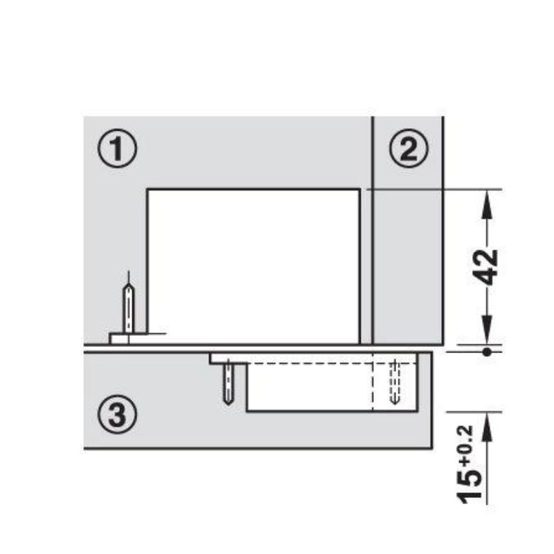 Hafele ORB Alt/üst Menteşe Seti, Bas-Aç, Siyah