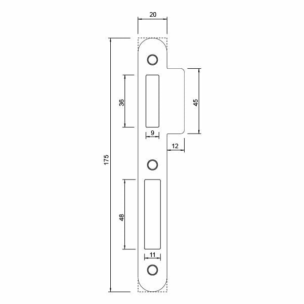 Hafele Düz Kilit Karşılığı, Paslanmaz Çelik Renk