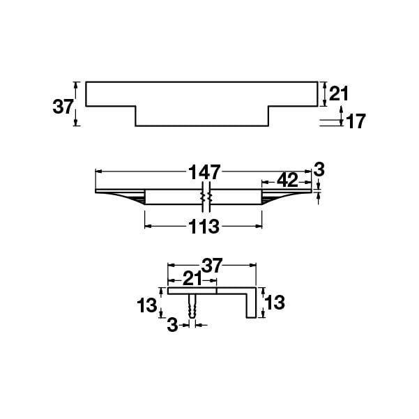 Hafele Profil Kulp Stairway2 147mm Parlak Krom