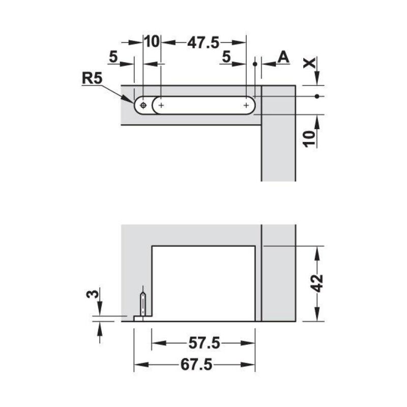 Hafele Orb Menteşe Bas-Aç Sol, Siyah Renk