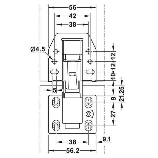 Hafele Karavan Menteşesi Kalkar Kapak İçin Yavaşlatıcılı CH350 Mat Nikel