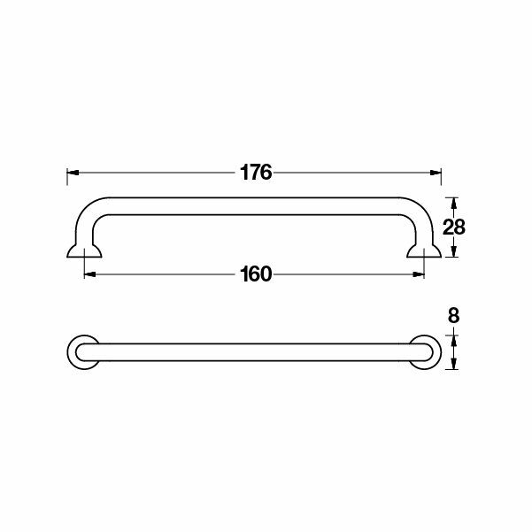 Hafele Mobilya Kulpu Edna 160mm Parlak Krom