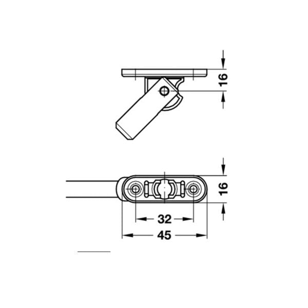 Hafele ROB Mafsallı Frenli Kalkar Kapak Makası, Beyaz Renk