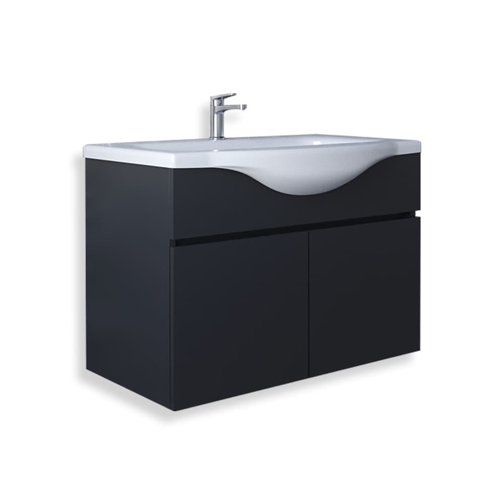 Teta Home Kahire 80 cm MDF Banyo Lavabolu Alt Dolap Antrasit