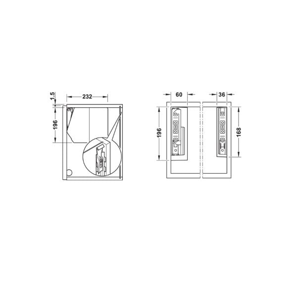 Hafele Free Flap 1.7 E Makas Seti C Antrasit