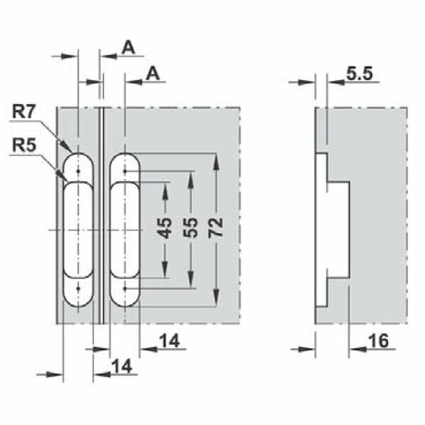 Hafele Arch Gizli Menteşe Ayarlı Siyah 14X72Mm