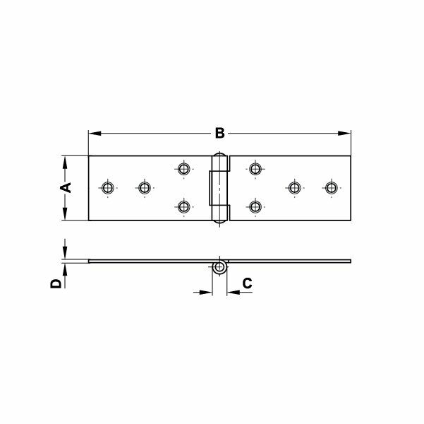 Hafele Yaprak menteşe sabit mil galv. 80x28mm (10 Adet)