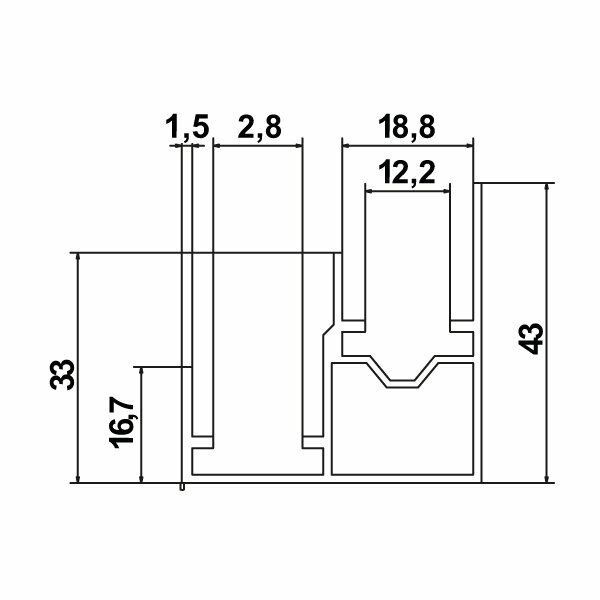 Hafele Prime 90 Alt Ray Alü. Eloksal 2m