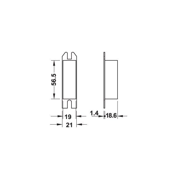 Hafele Gömme (Metal Dilli) Kilit H55.09 Barelli 55/20mm Parlak Pirinç Renk