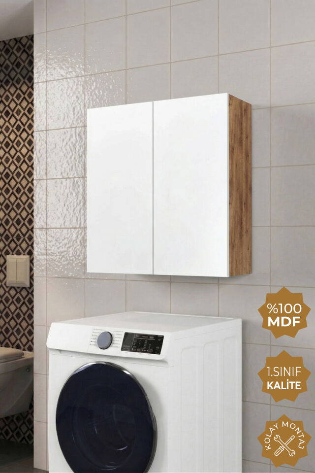 Teta Home 2 Kapaklı Çok Amaçlı Dolap Atlantik Çam-Beyaz