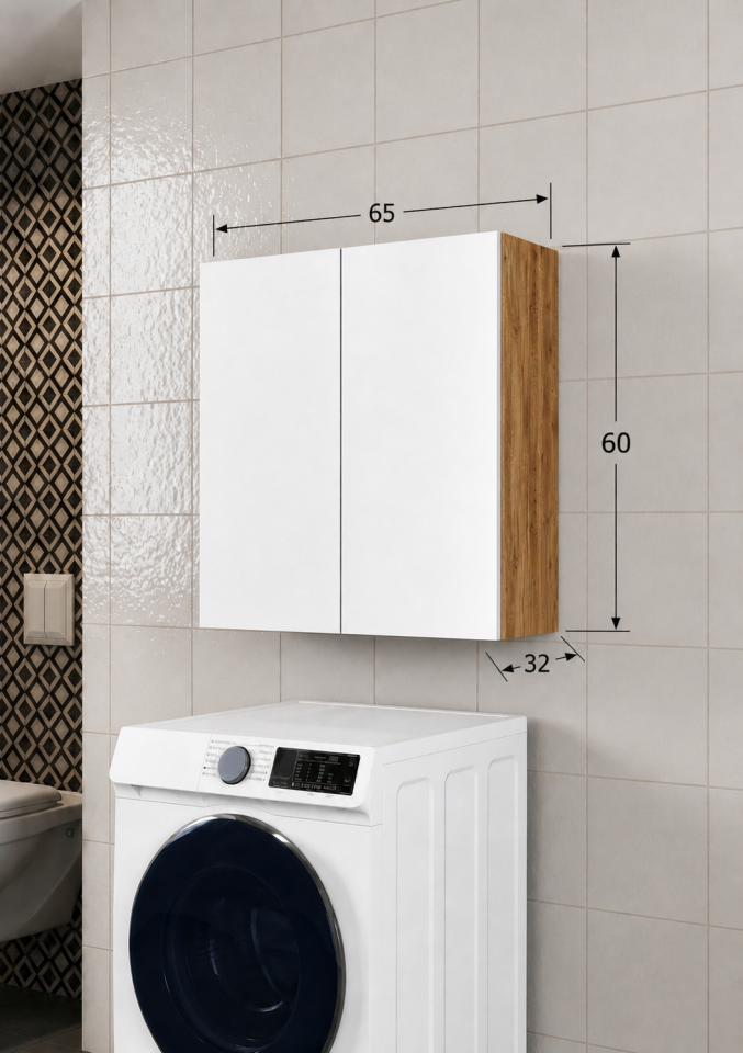 Teta Home 2 Kapaklı Çok Amaçlı Dolap Atlantik Çam-Beyaz
