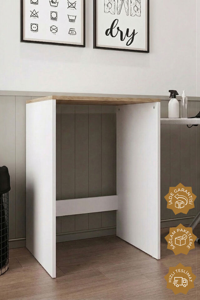 Teta Home Çamaşır Makinesi Dolabı Atlantik Çam-Beyaz