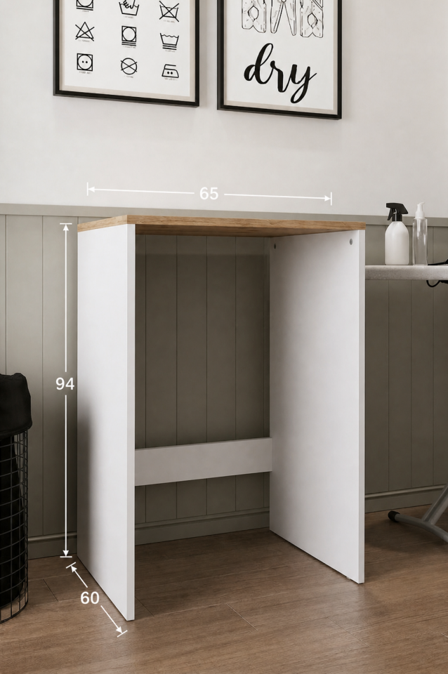 Teta Home Çamaşır Makinesi Dolabı Atlantik Çam-Beyaz