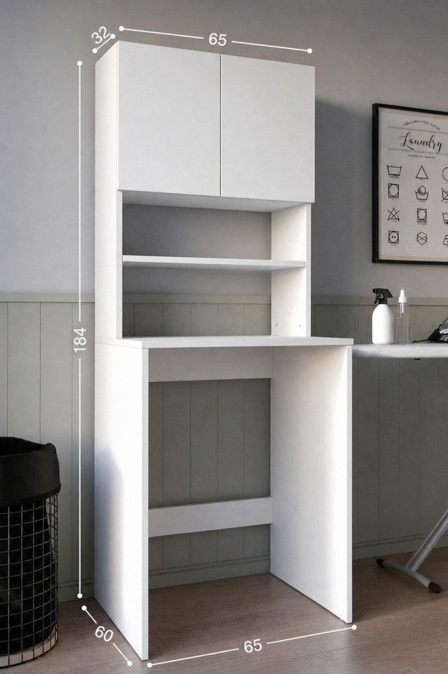 Teta Home Çamaşır Makinesi Dolabı + Kapaklı Kiler Dolabı