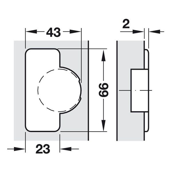 Hafele D Kalın Kapak Menteşesi Ydb 48/6 20-35mm