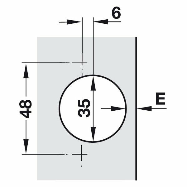 Hafele D Kalın Kapak Menteşesi Dtb 48/6 20-35mm