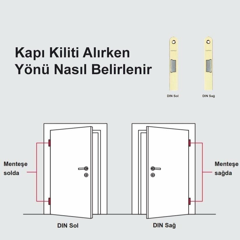 Hafele Gömme Kilit Oda Tipi 55/18mm, Sol Yönlü Mat Siyah Renk