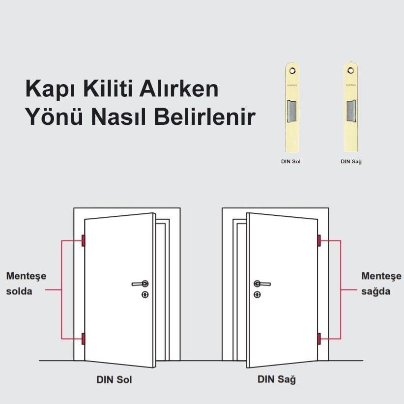 Hafele Gömme Kilit Oda Tipi 55/18mm, Sağ Yönlü Antik Bronz Renk