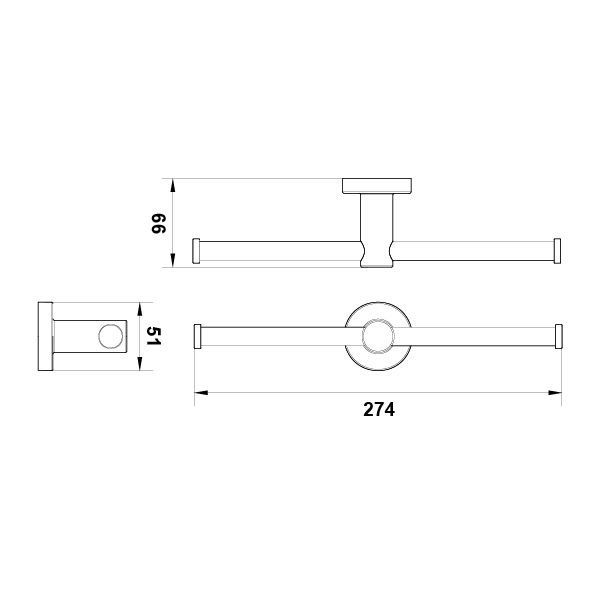 Hafele Tuvalet Kağıtlığı Ozo İkili Duvara Monte Paslanmaz Çelik Renk