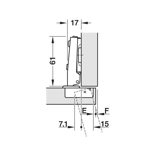 Hafele M510 SM Tas Menteşe Düz Yavaşlatıcısız 48/6