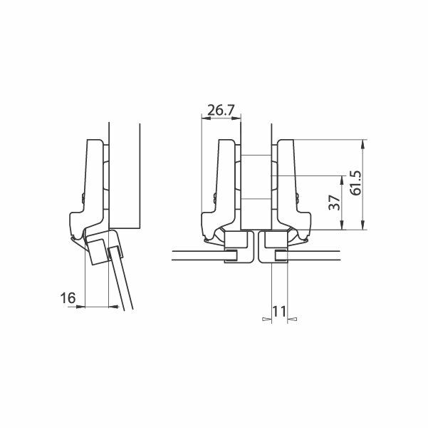 Hafele M.S. Alüminyum kapak menteşe ydb vidalı