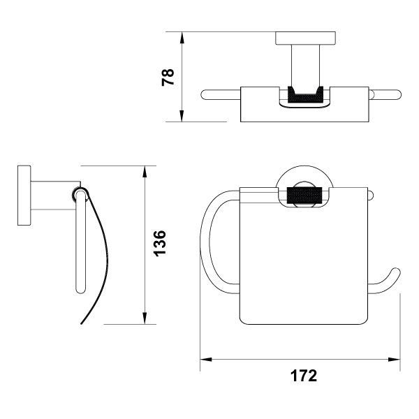Hafele Tuvalet Kağıtlık Verona Kapaklı Duvara Monte Antik Bronz Renk