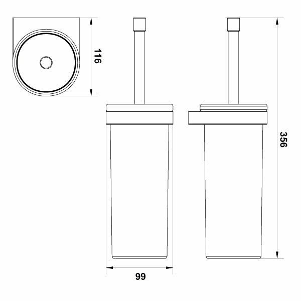 Hafele Tuvalet Fırçalık Semple Duvara Monte Parlak Krom Renk