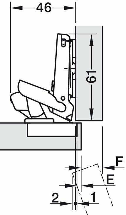 Hafele D. Lambalı Kapak Menteşesi Yvş. Düz 48/6