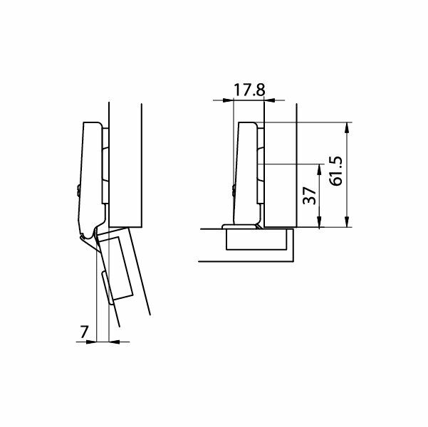 Hafele M.K. Tas Menteşe Düz 48/6 Vidalı