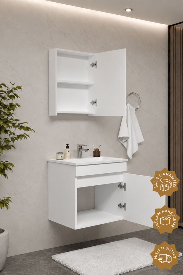 Teta Home Tokyo 55 cm MDF Banyo Dolabı Seti