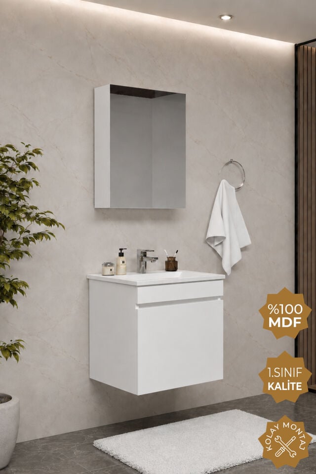 Teta Home Tokyo 55 cm MDF Banyo Dolabı Seti