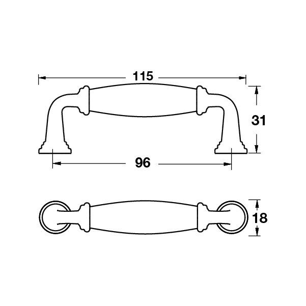 Hafele Mobilya Kulpu Egeo 96mm Parlak Krom
