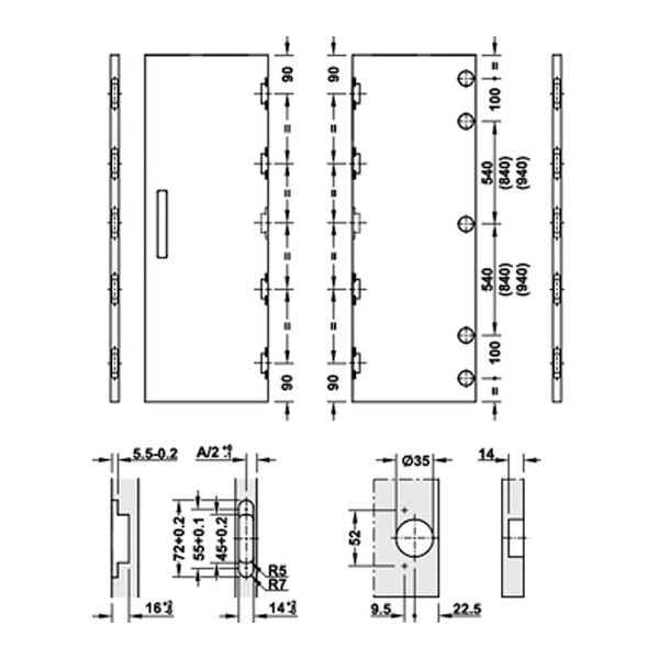 Hafele Slido Spinfront 60 Set 805/1990-2200mm