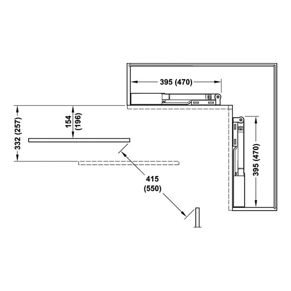 Hafele SWINGFRONT 20 FB Hareket mek. seti 600mm