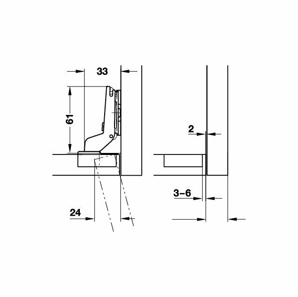 Hafele D. Bas-Aç Menteşe Tdb 48/6 Vidalı 110º