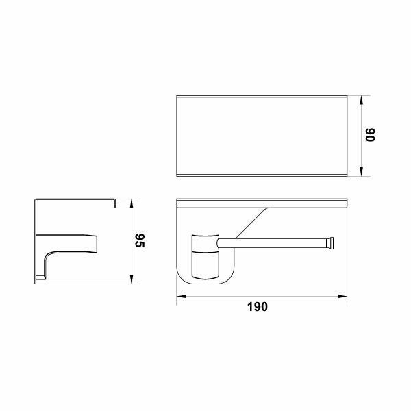 Hafele Tuvalet Kağıtlığı Semple Etajerli Duvara Monte Parlak Krom Renk