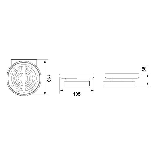 Hafele Sabunluk Semple Tezgah Üstü Parlak Krom Renk