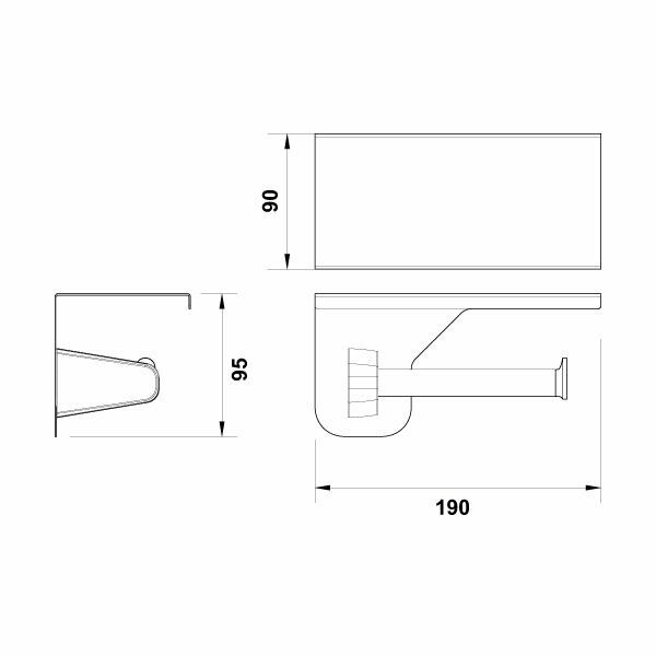 Hafele Tuvalet Kağıtlığı Norm Etajerli Duvara Monte Parlak Krom Renk