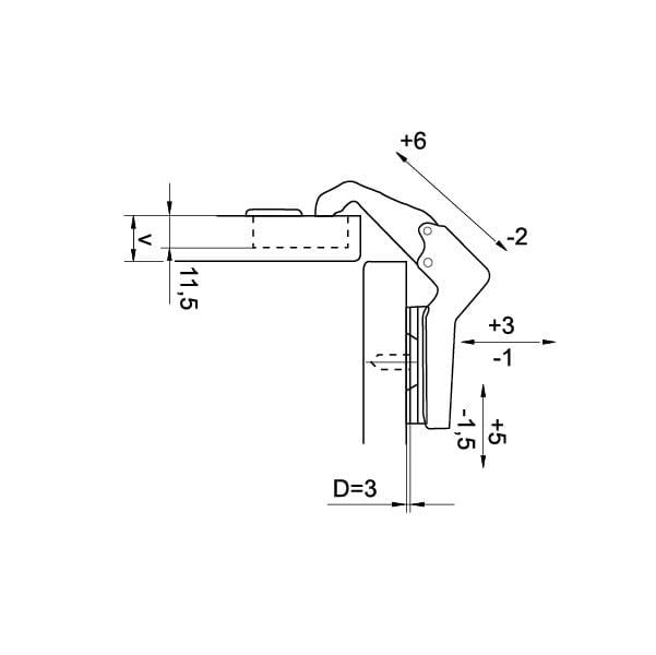 Hafele M.K. Köşe Dolap Menteşesi Düz 48/6