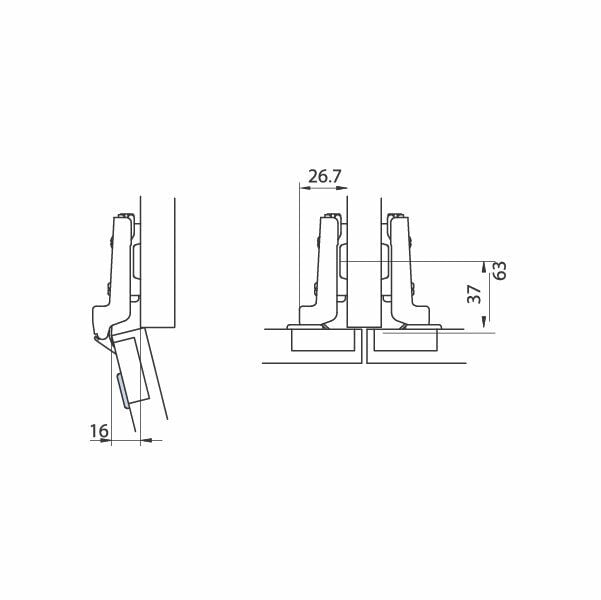 Hafele M.K. Tas Menteşe Ydb 48/6 Vidalı