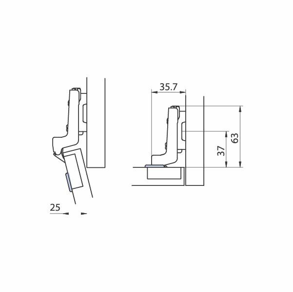 Hafele M.K. Tas Menteşe Tdb 48/6 Vidalı